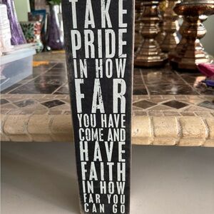 Inspirational Black and White Wall Decor. Block sign